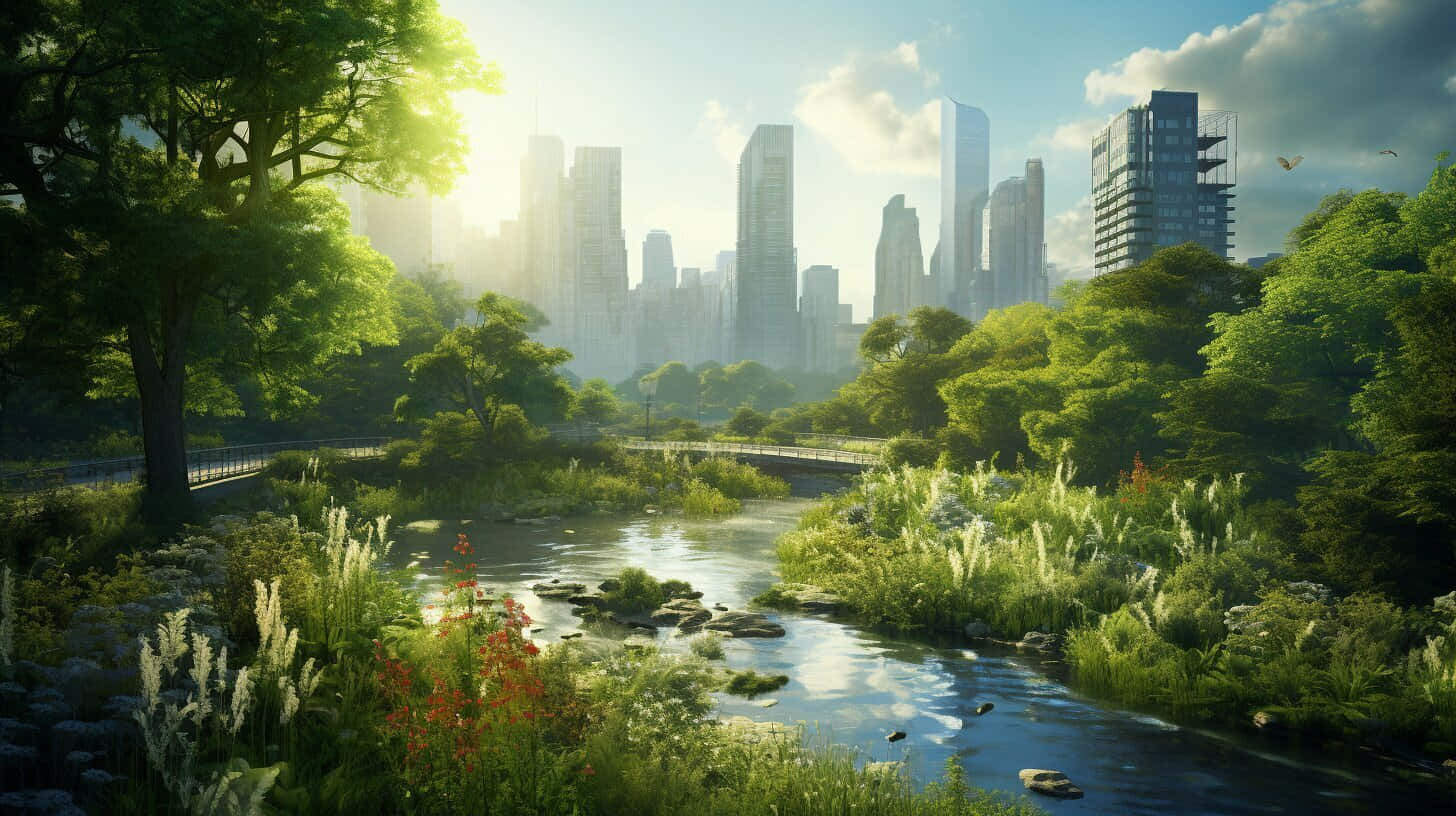 Urban Nature Harmony Wallpaper