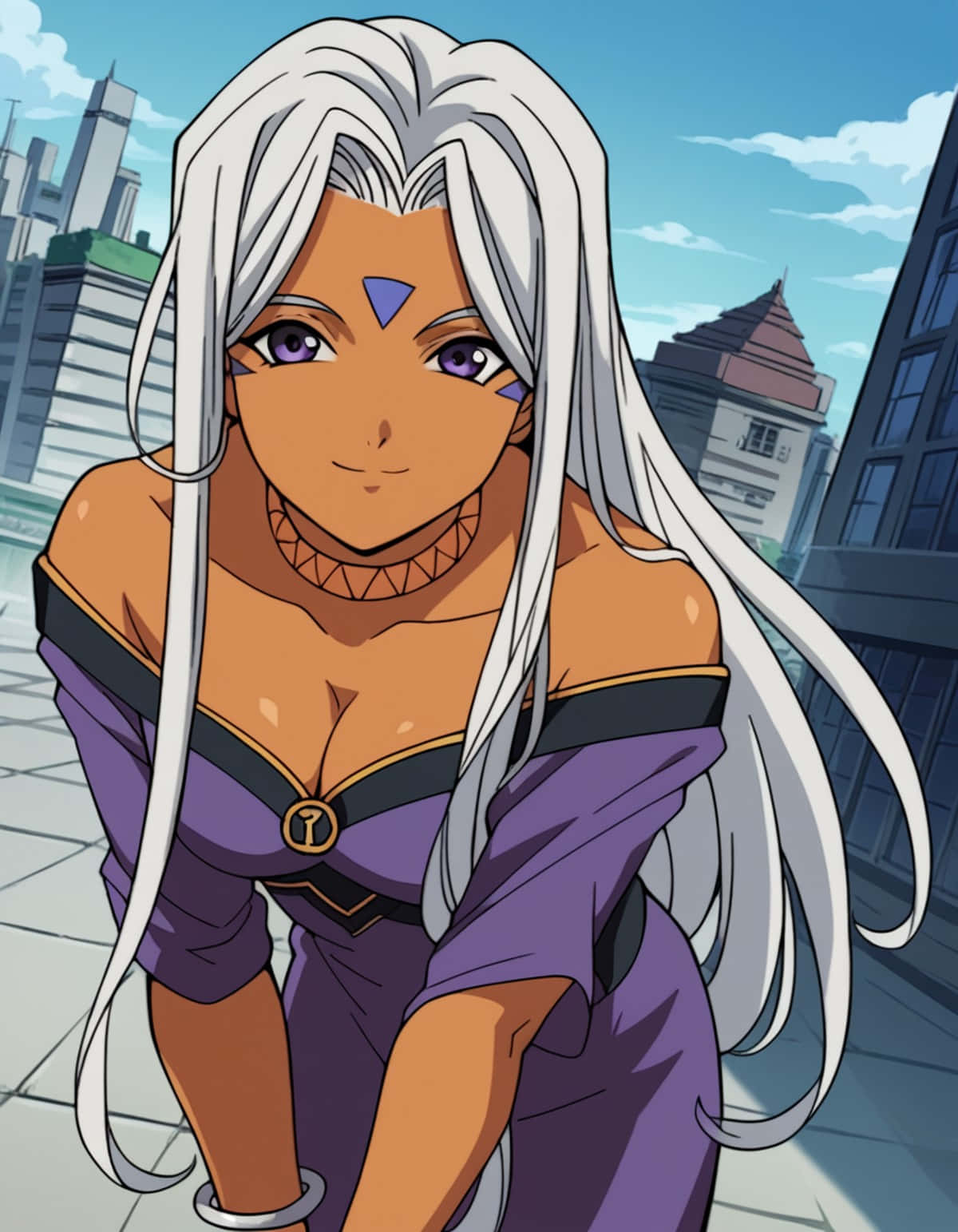 Urd Ah My Goddess Cityscape Wallpaper