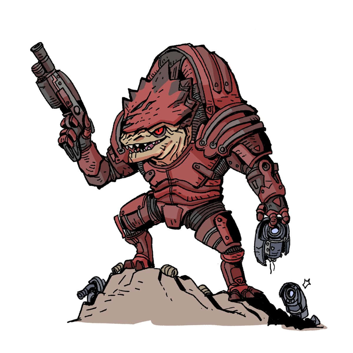 Urdnot Wrex Ready For Battle Wallpaper