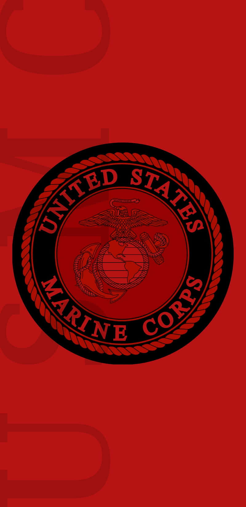 Us Marine Corps Logo On A Red Background Wallpaper