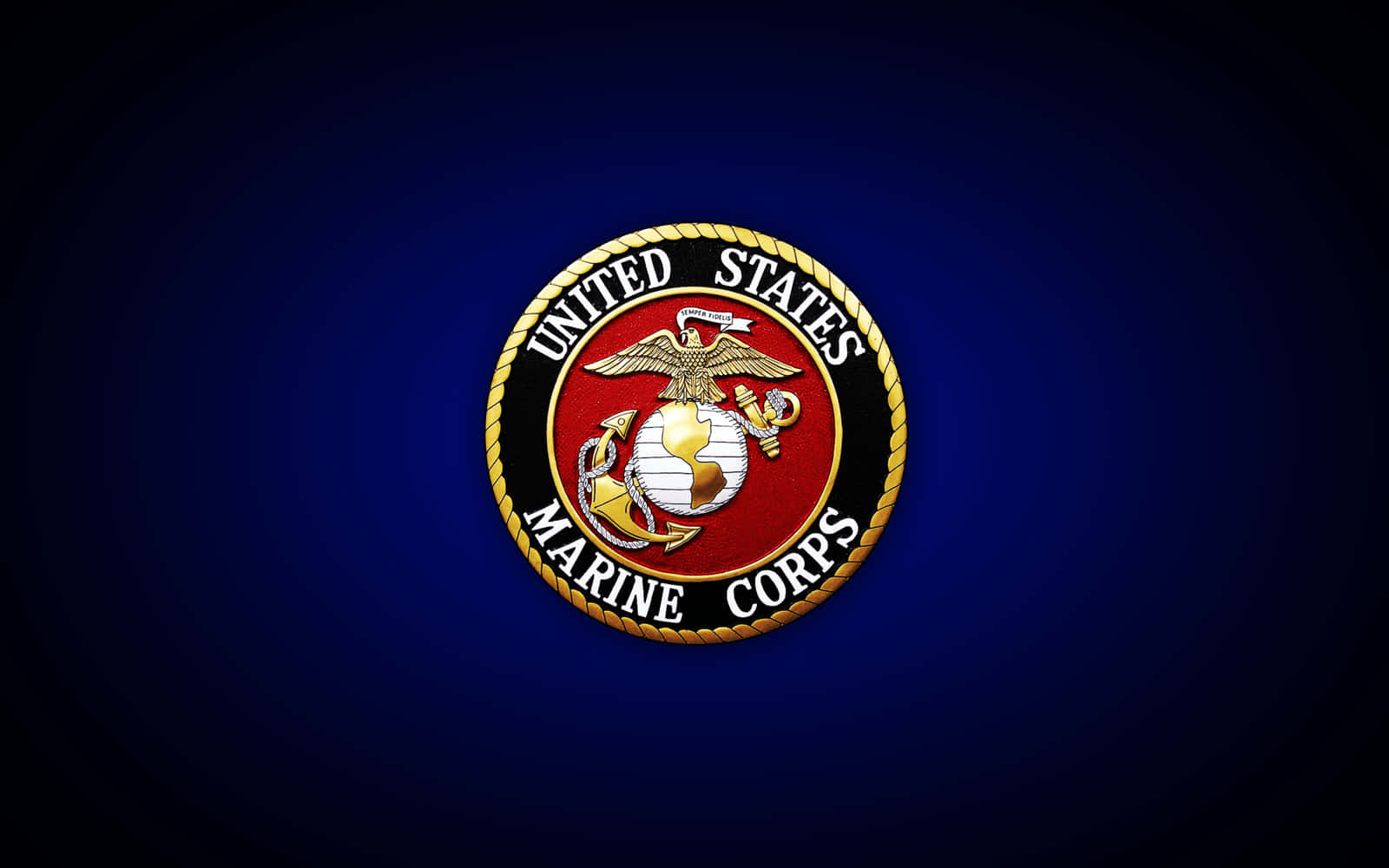 Us Marines Logo Dark Blue Wallpaper