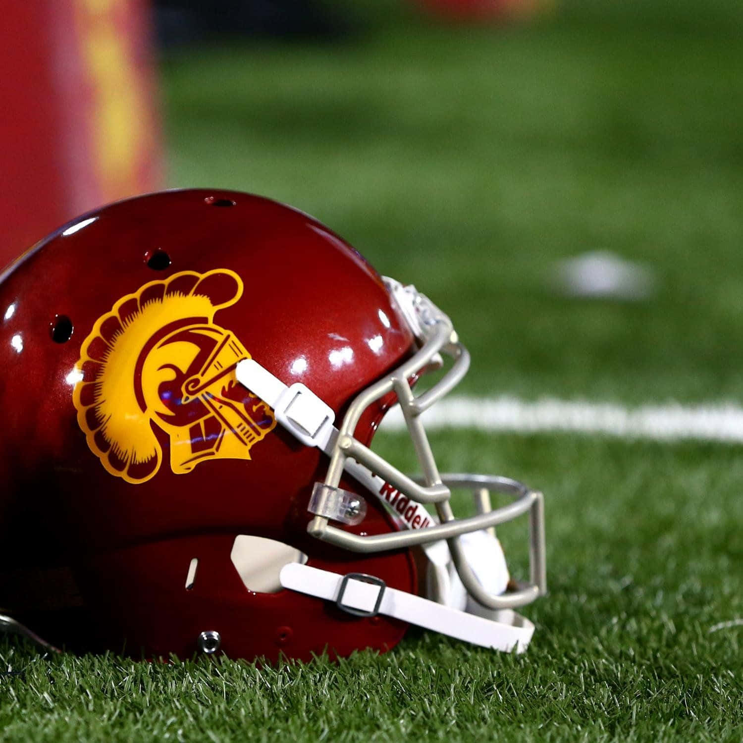 Usc Trojans Football Helmet Field Wallpaper