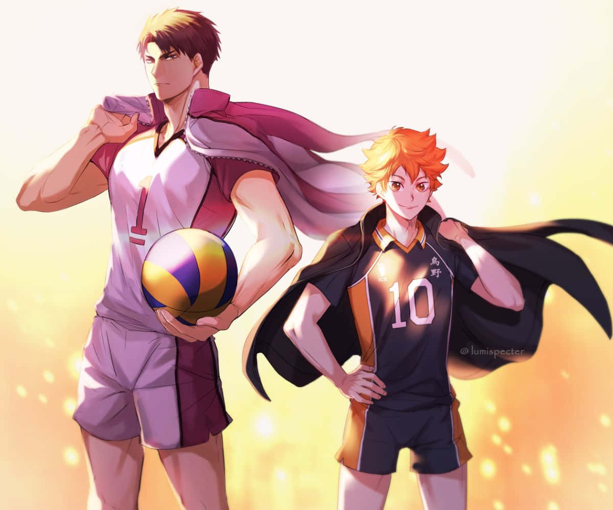 Ushijima Wakatoshi Holding A Volleyball Wallpaper