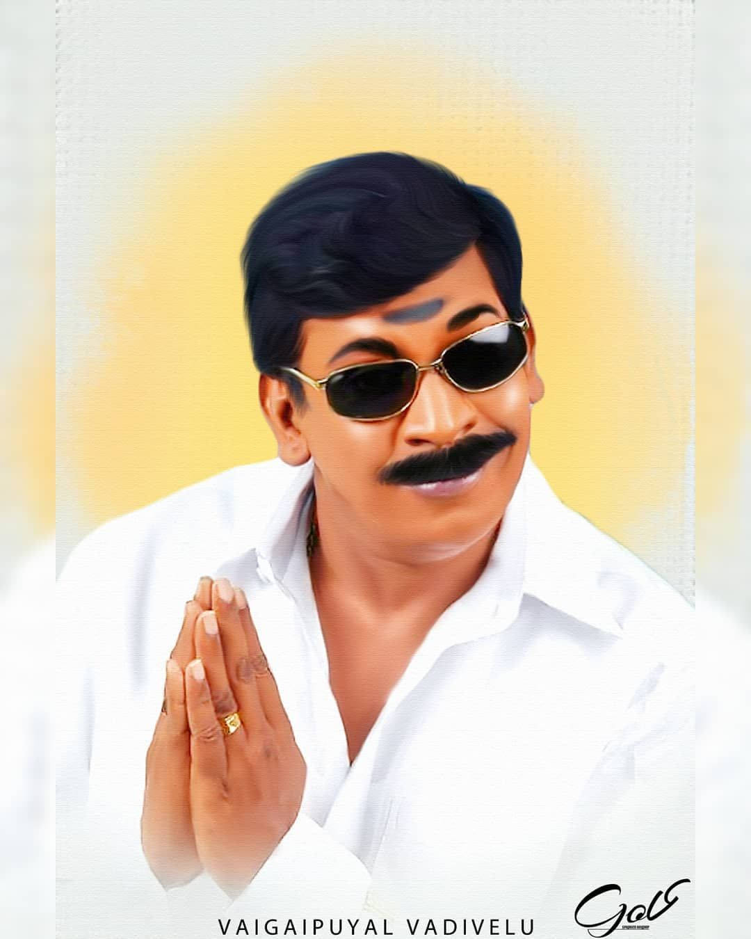 Vaigaipuyal Vadivelu In Praying Pose Wallpaper