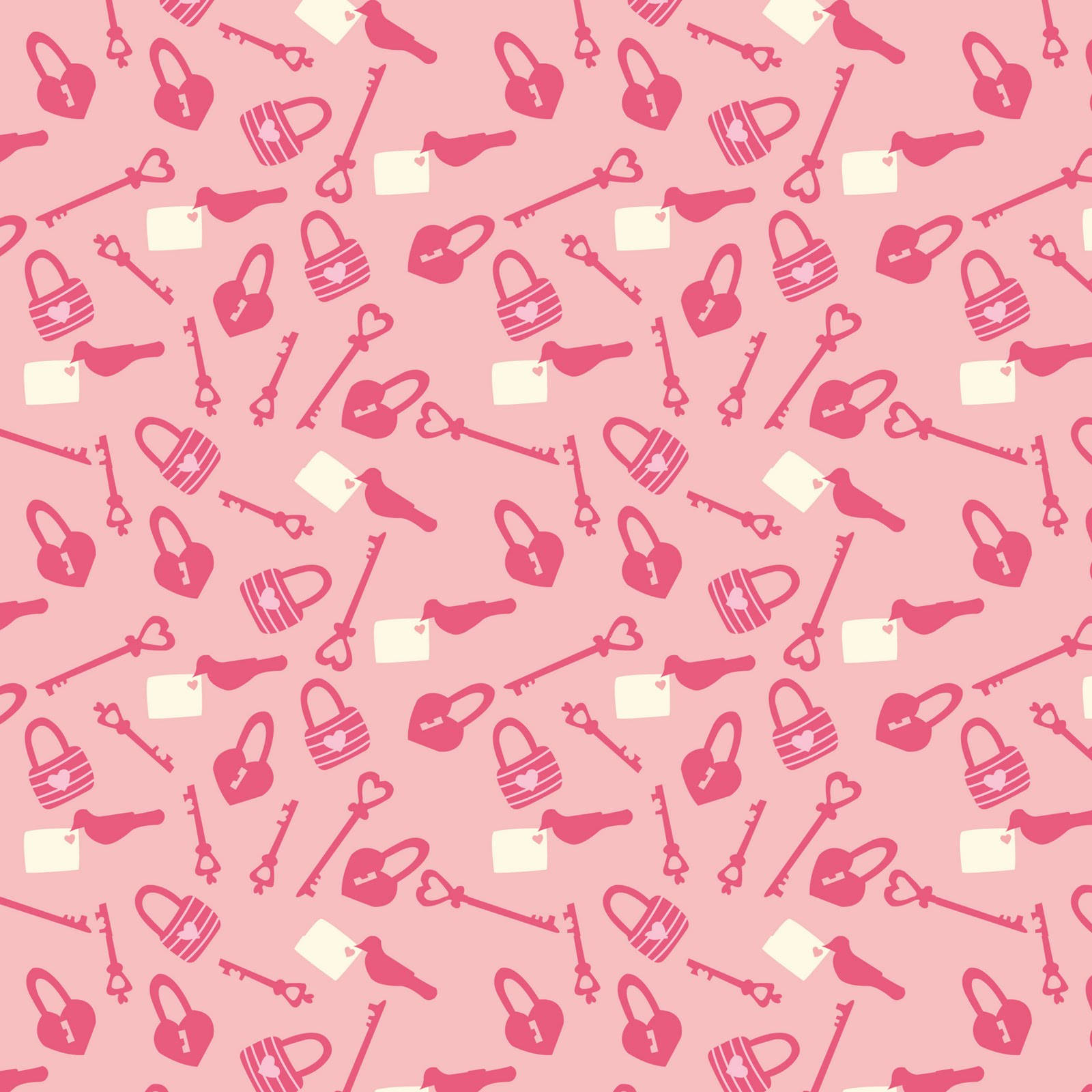 Valentine's Lock And Key Pattern Wallpaper