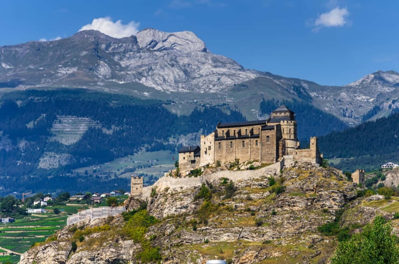 Valere Basilique Castle Sion Switzerland Wallpaper