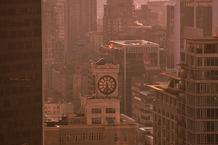 Vancouver Block Building Sepia Tonal Colors Wallpaper