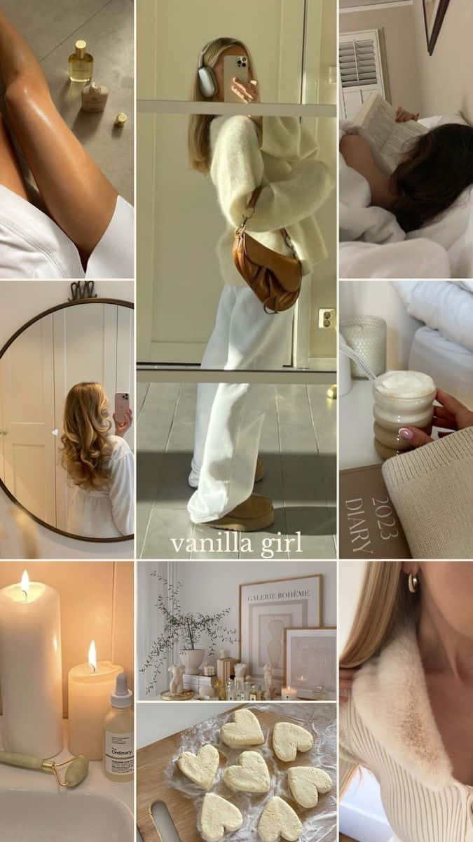 Vanilla Girl Aesthetic Collage Wallpaper