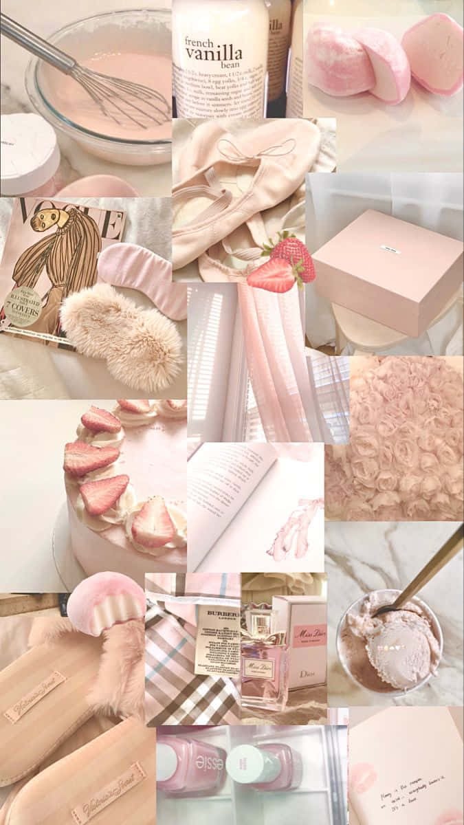 Vanilla Girl Aesthetic Collage Wallpaper