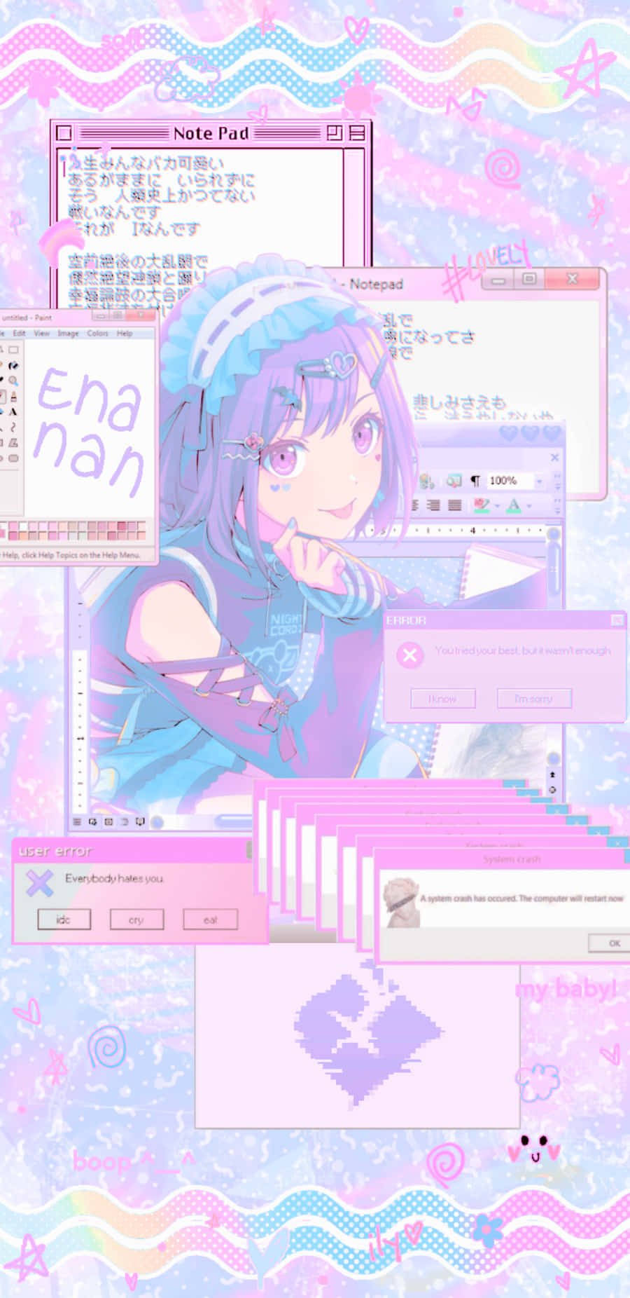 Vaporwave Aesthetic Anime Girl Wallpaper