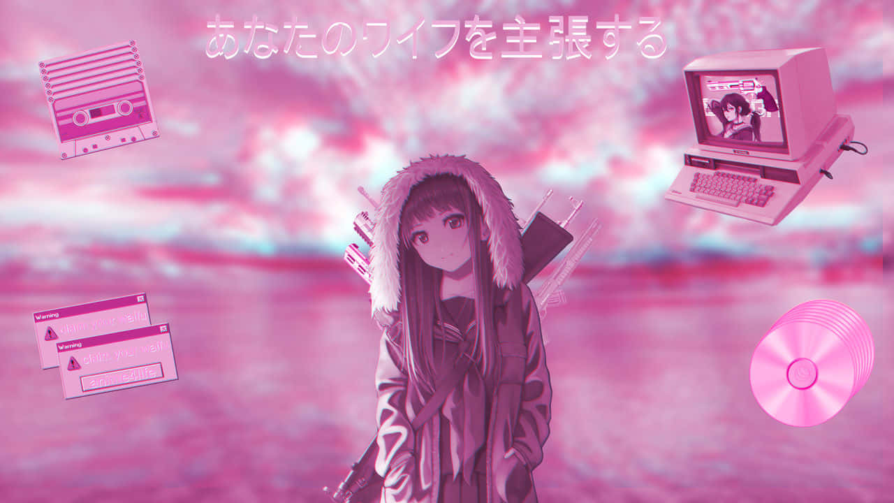 Vaporwave Anime Homura Akemi Wallpaper