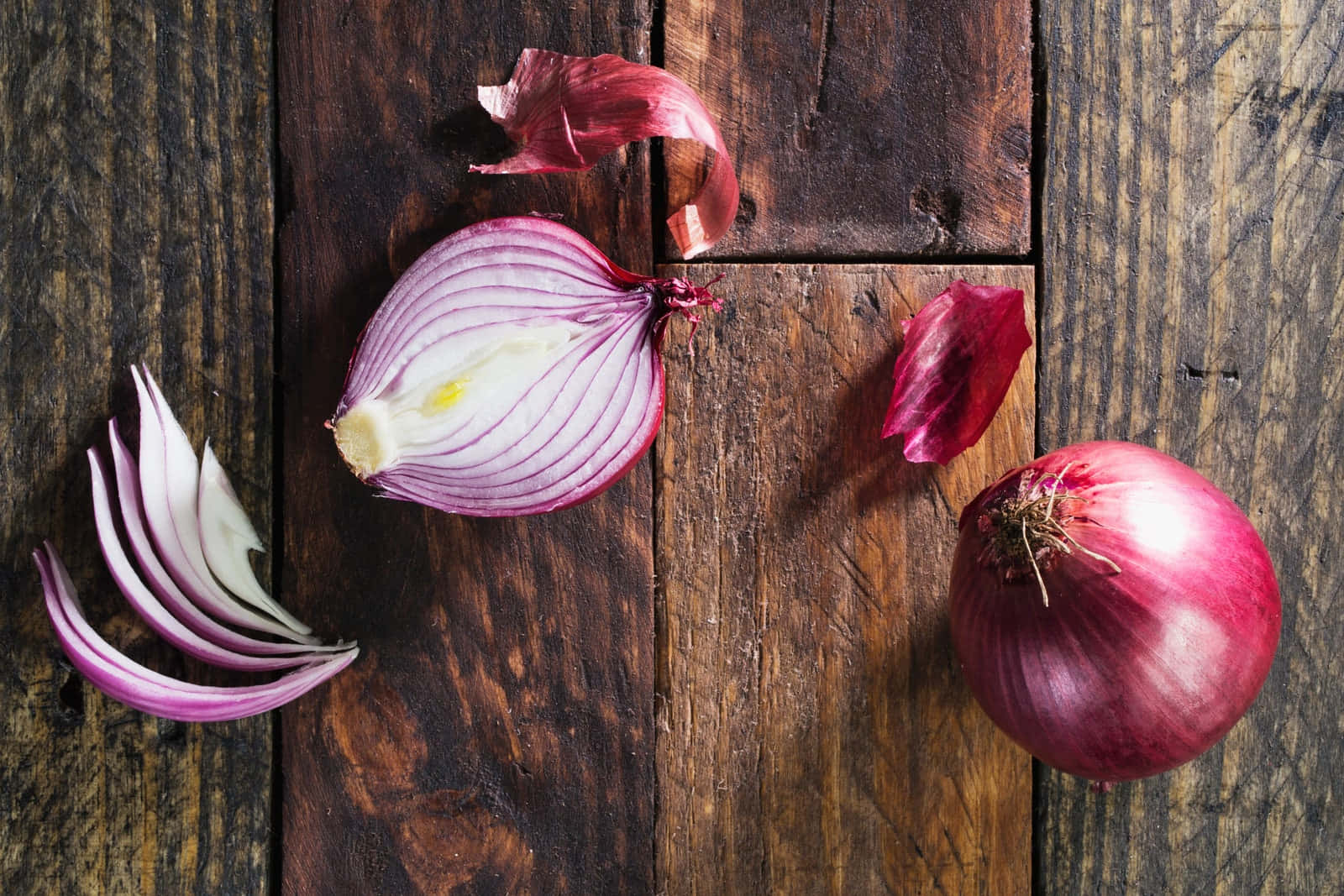 Variety Of Fresh, Colorful Purple Onions At The Market Wallpaper