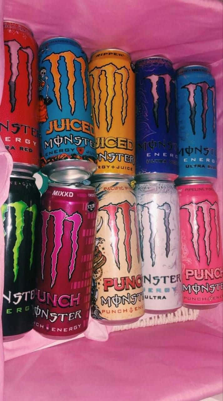 Varietyof Monster Energy Drink Cans Wallpaper