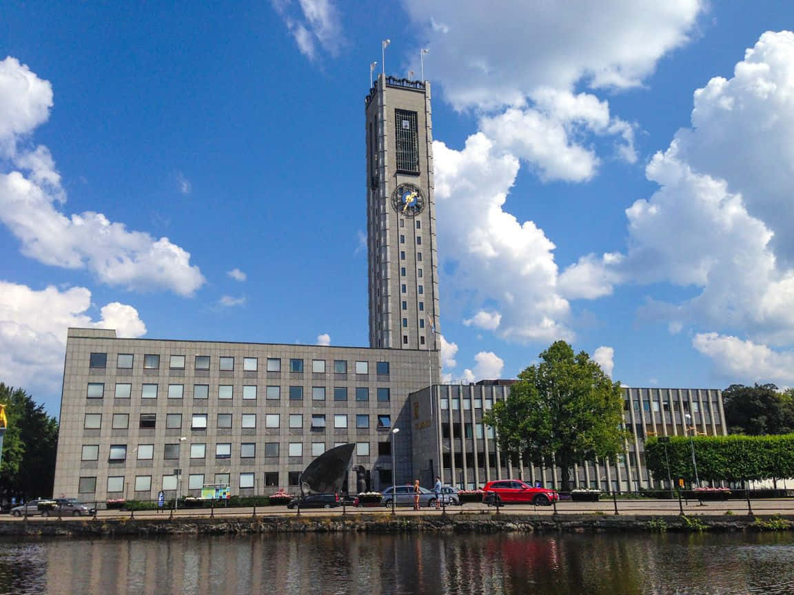 Vasteras City Hall Tower Sweden Wallpaper