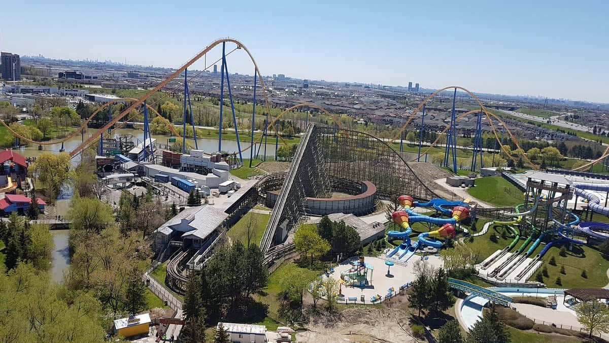 Vaughan Canada Amusement Park Aerial View Wallpaper