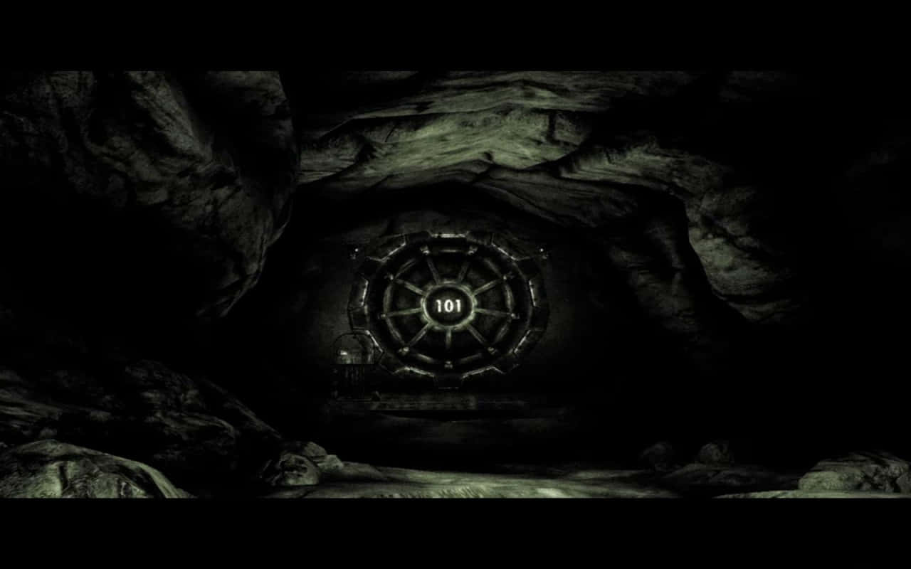 Vault 101 Entrance In A Post-apocalyptic Wasteland Wallpaper