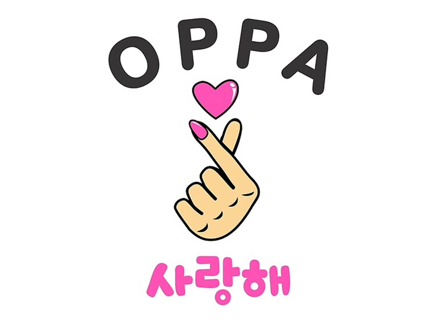 Vector Art Korean Finger Heart Wallpaper