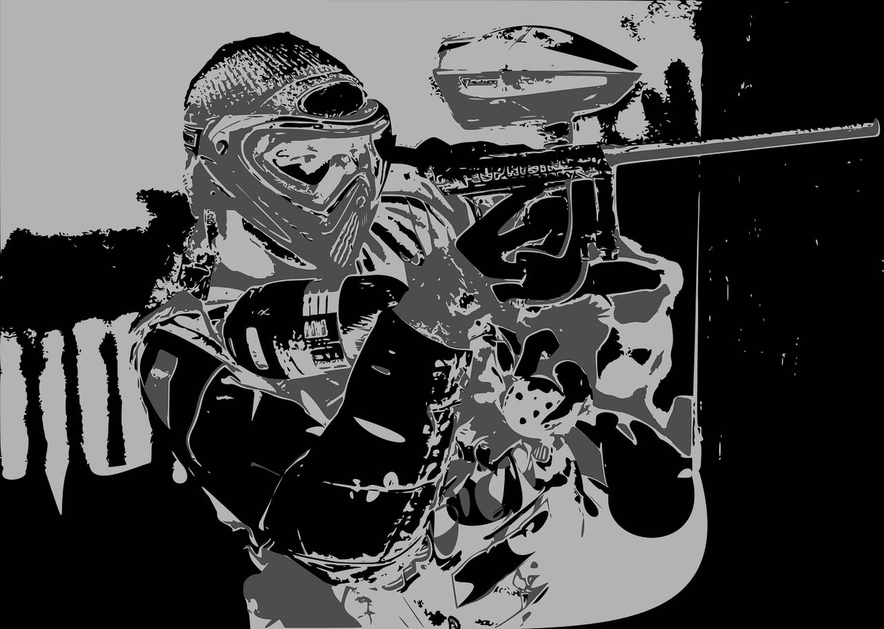 Vector Art Man Shooting Paintball Wallpaper