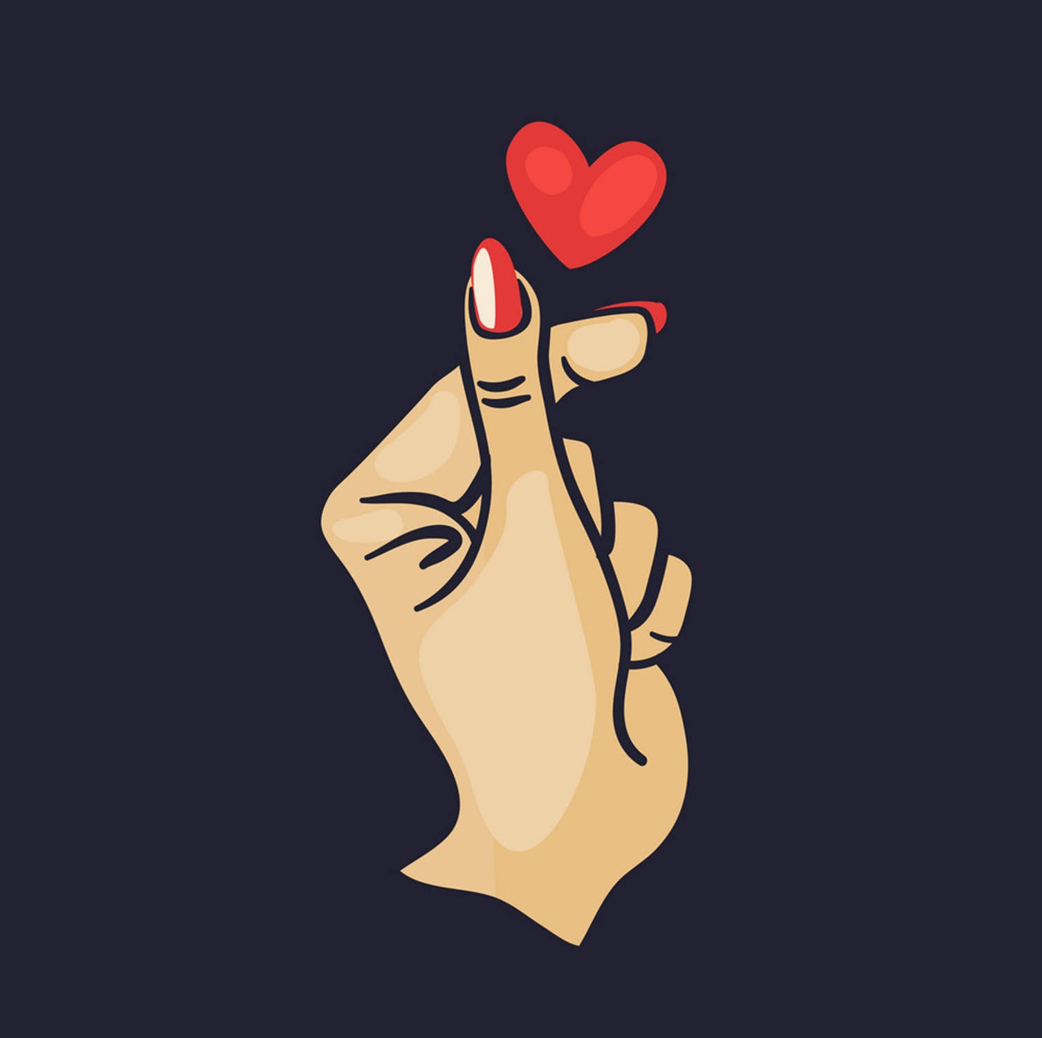 Vector Korean Finger Heart Wallpaper