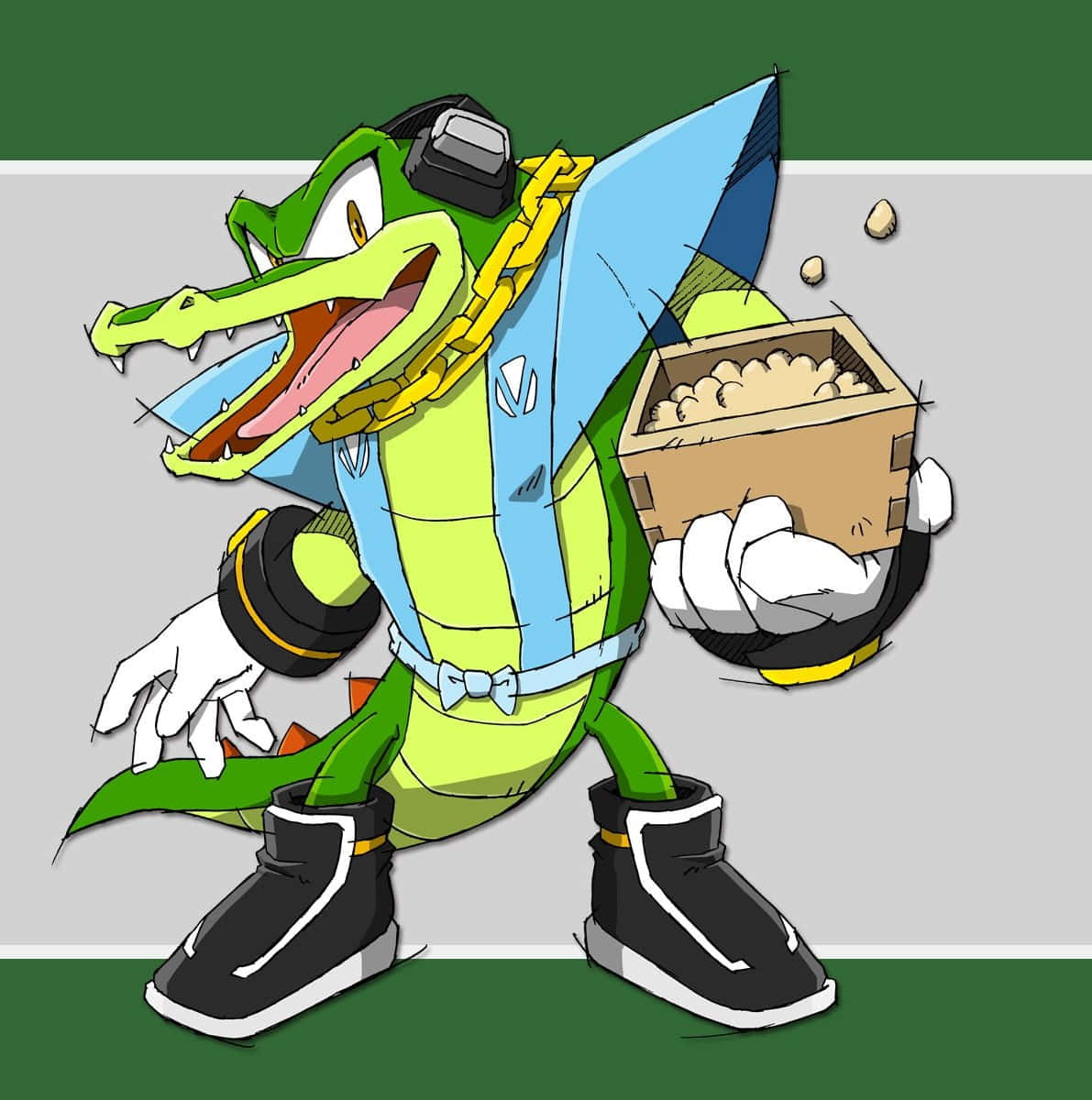 Vector The Crocodile Striking A Pose In Sonic The Hedgehog Universe Wallpaper