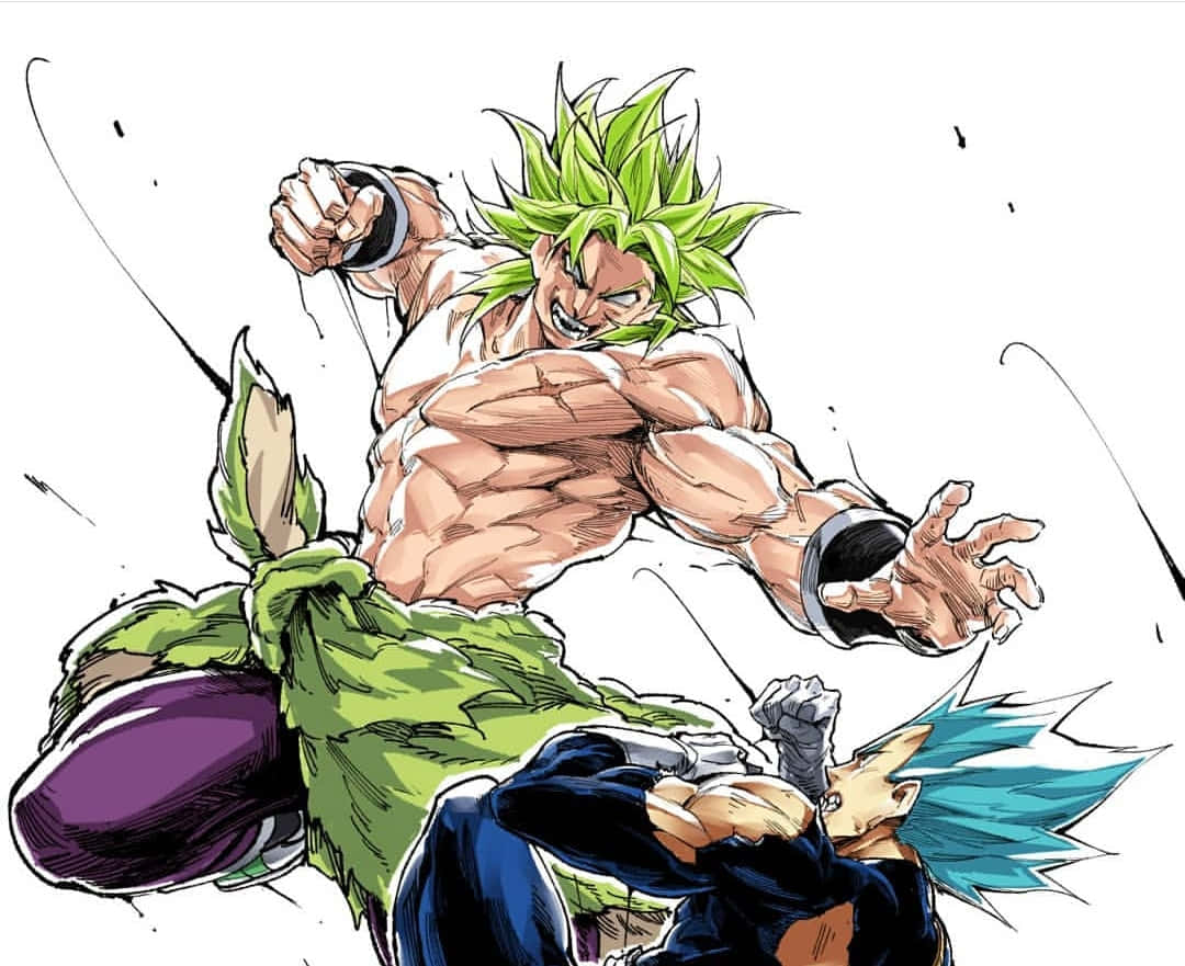 Vegeta And Broly Power Up For An Intense Battle. Wallpaper