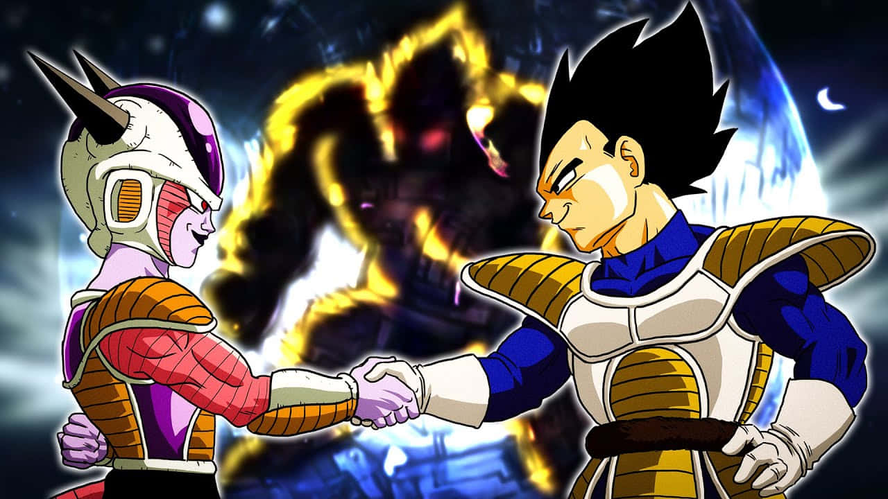 Vegeta And Frieza Facing Off In An Intense Showdown Wallpaper