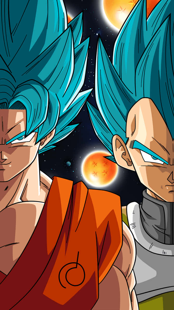 Vegeta And Goku Face Off In Epic Battle Wallpaper