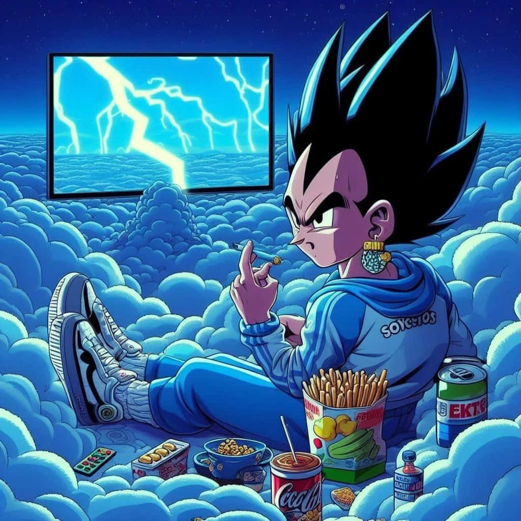 Vegeta Drip Meme Relaxation Wallpaper