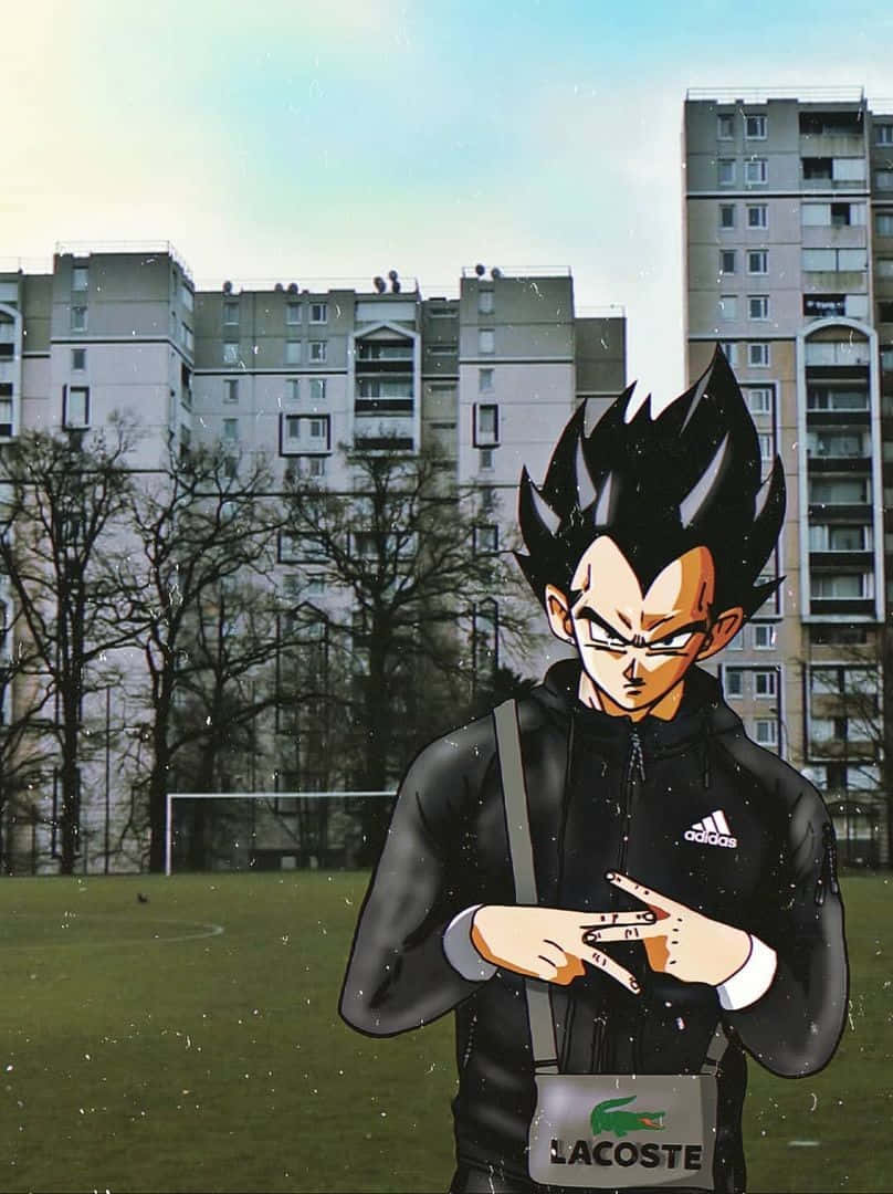 Vegeta Drip Meme Urban Backdrop Wallpaper