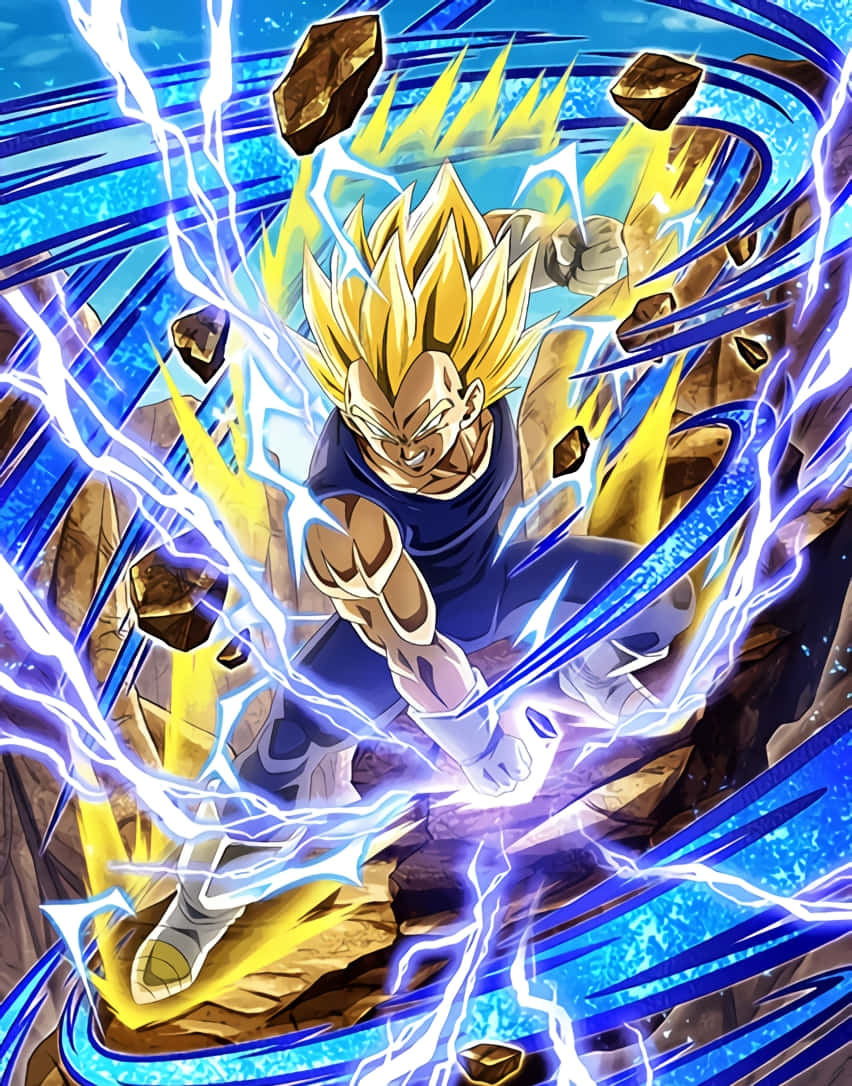 Vegeta In His Powerful Super Saiyan 2 Form Wallpaper