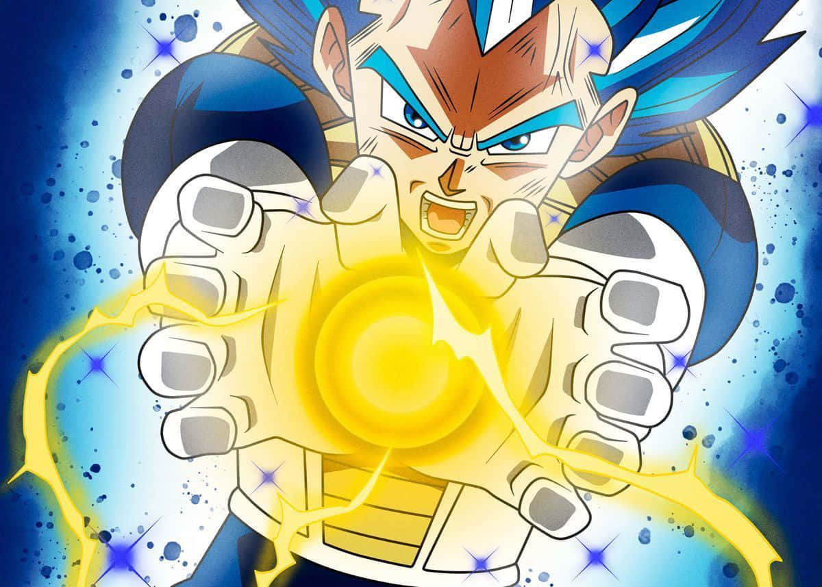 Vegeta Prepares His Most Powerful Attack, The Final Flash, In This Still From The Classic Anime Series, Dragon Ball Z. Wallpaper