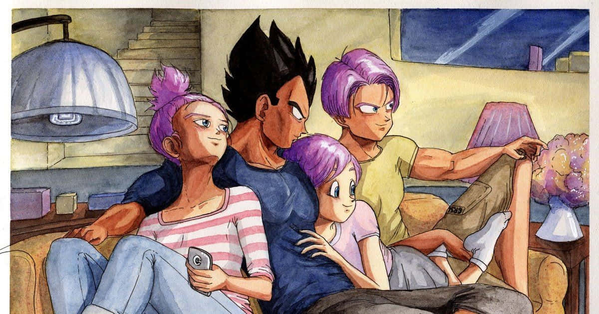 Vegeta's Family Enjoying A Fun Moment Together Wallpaper