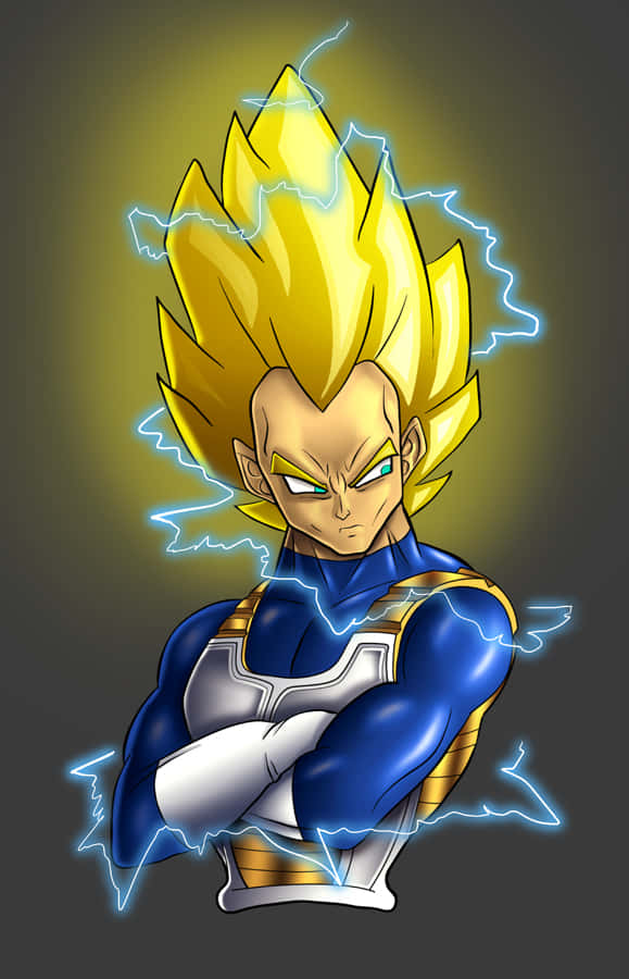 Vegeta's Fierce Transformation - Super Saiyan 2 Power Unleashed Wallpaper