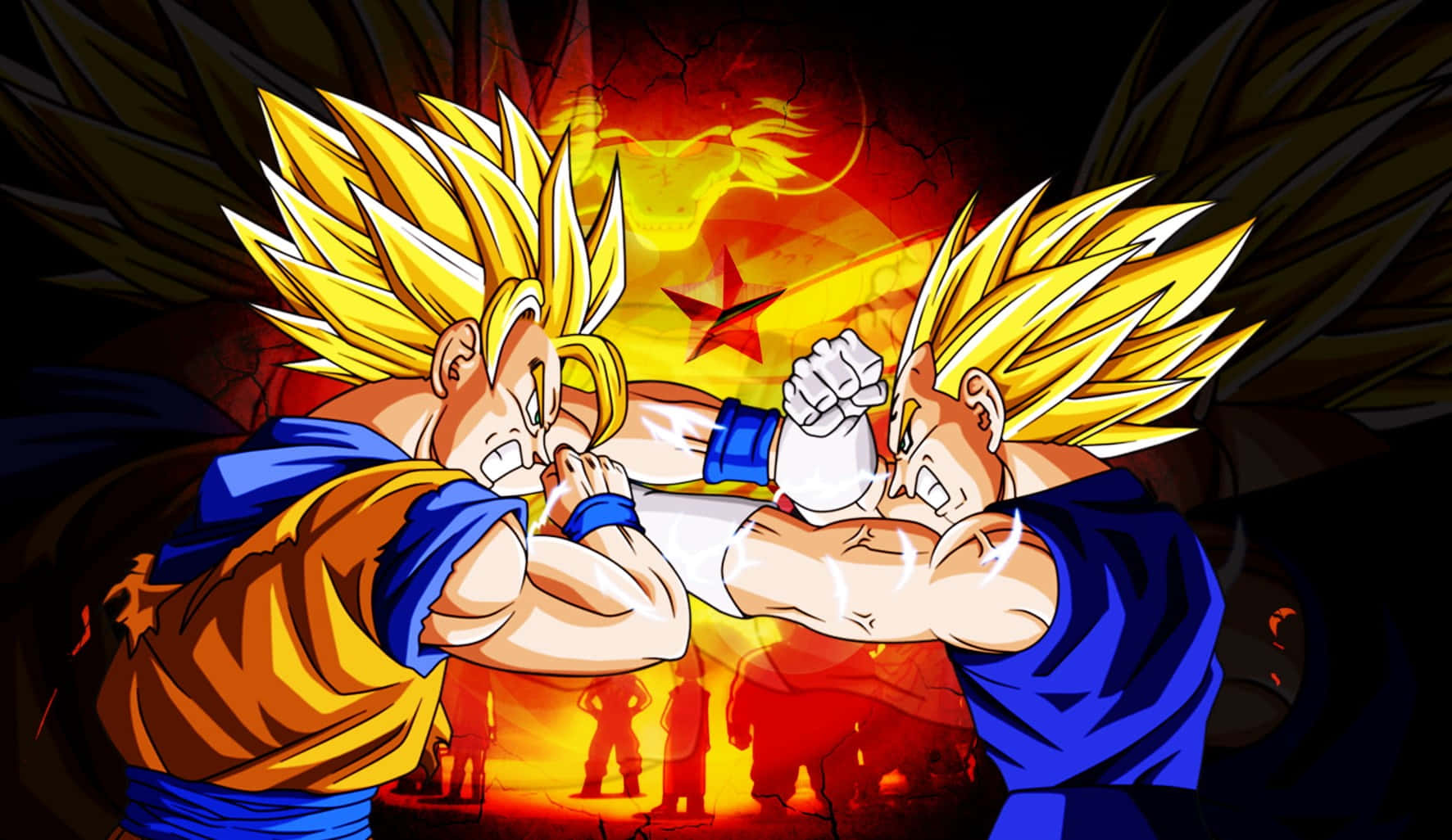 Vegeta Super Saiyan 2 Unleashing His Full Power Wallpaper