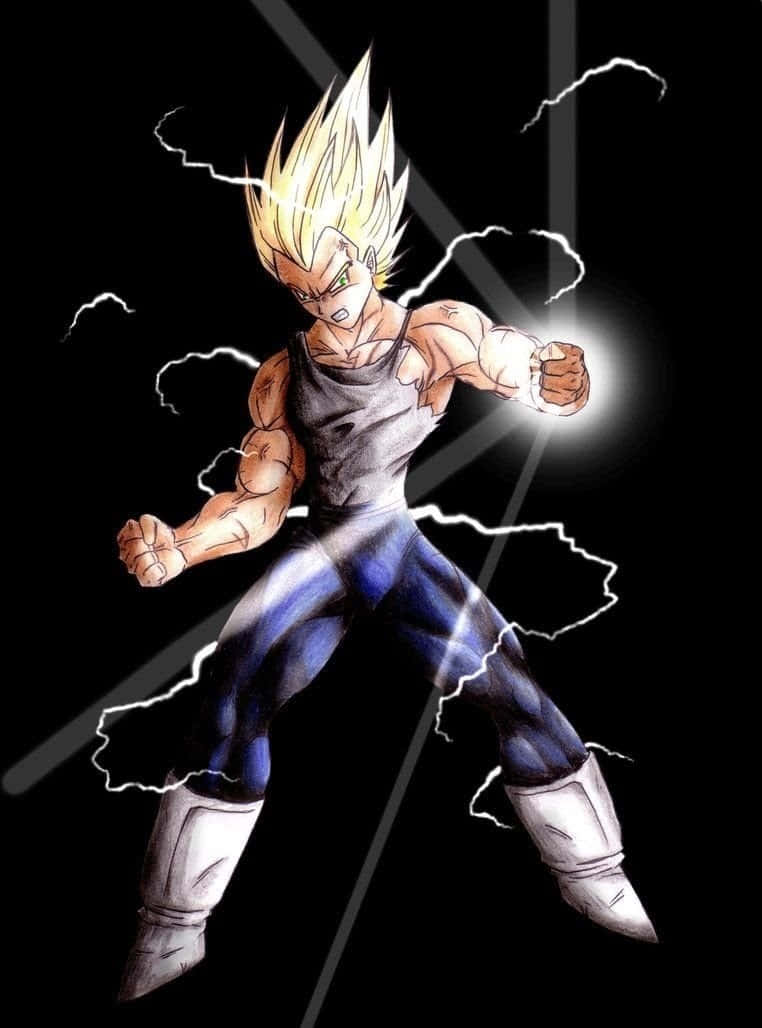 Vegeta Super Saiyan 2 Unleashing Power In An Epic Battle Wallpaper