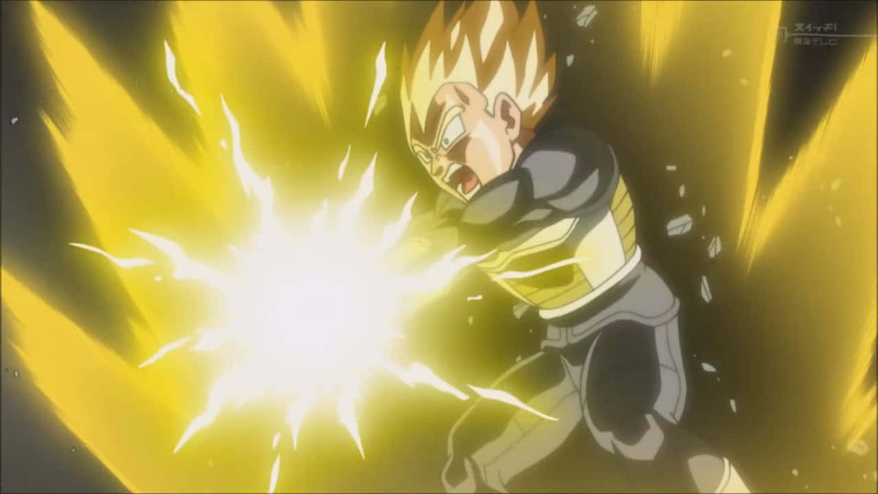 Vegeta Unleashes His Signature Final Flash Attack Wallpaper