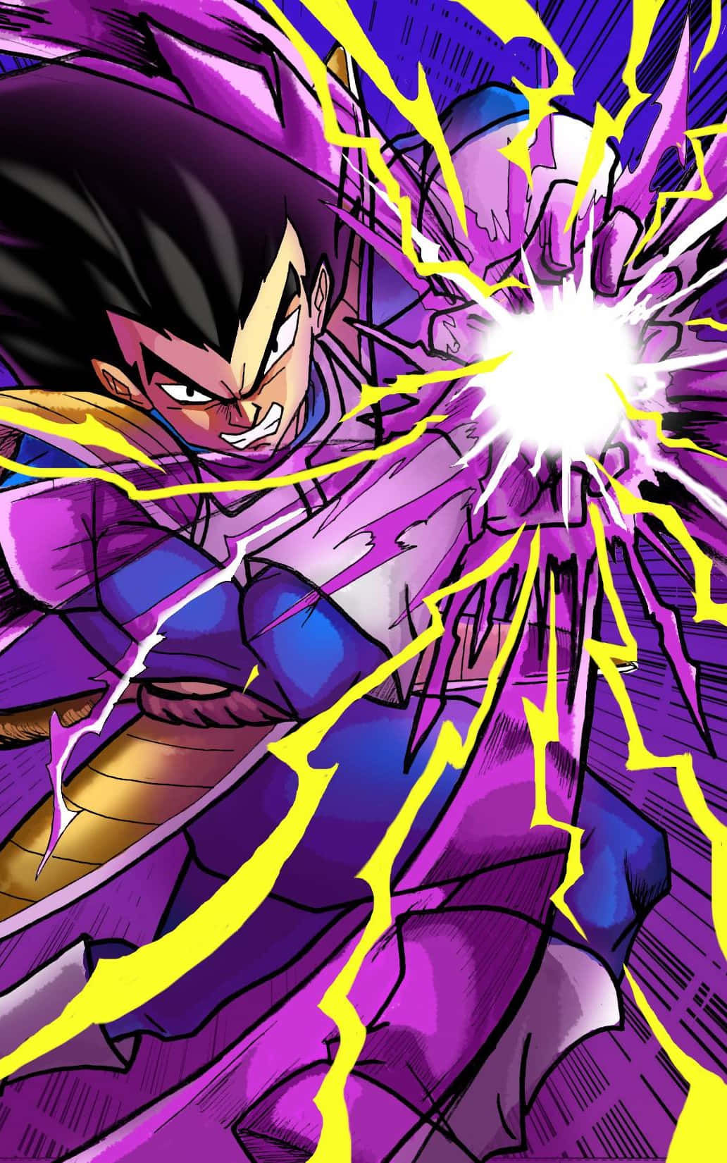 Vegeta Unleashing His Galick Gun Attack Wallpaper