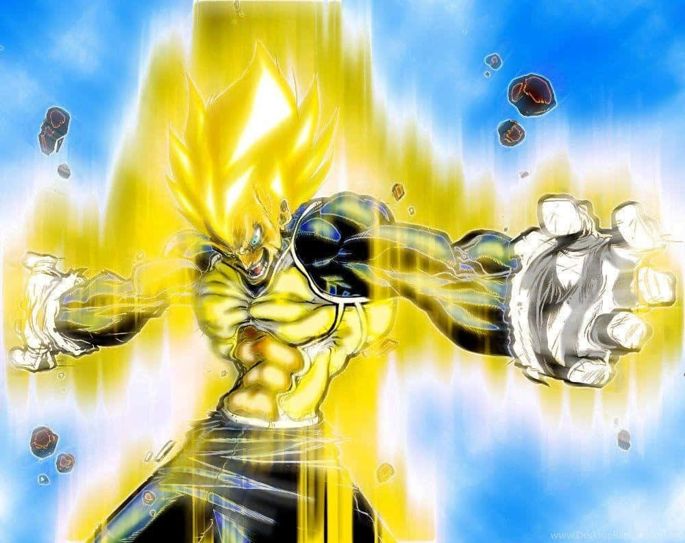 Vegeta Unleashing His Powerful Final Flash Attack.