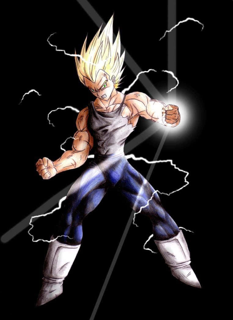 Vegeta Unleashing His Super Saiyan Power Wallpaper