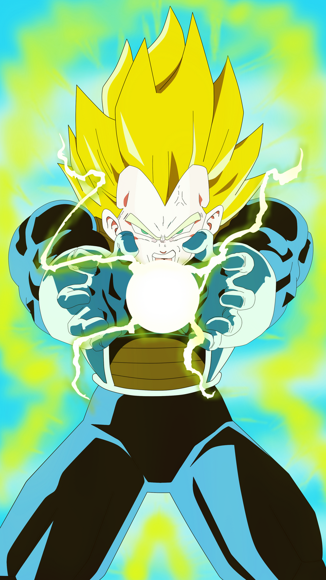 Vegeta Unleashing His Ultimate Energy Blast - Final Flash Wallpaper