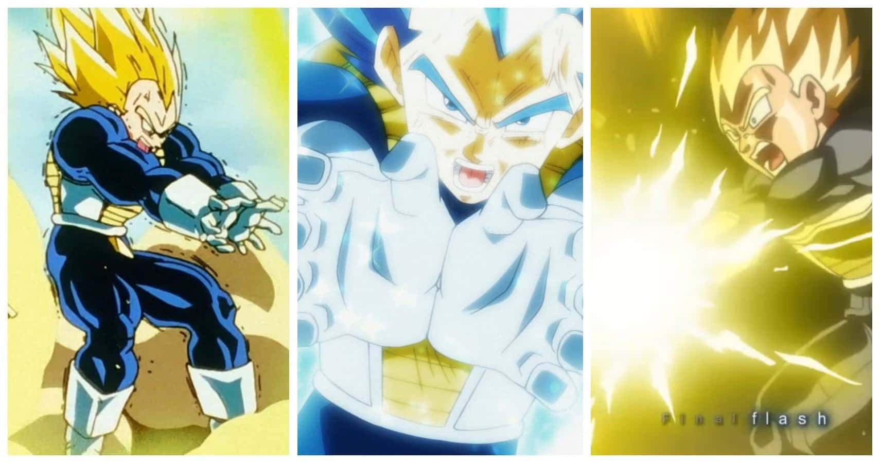 Vegeta Unleashing The Full Power Of His Final Flash Attack At Cell Wallpaper