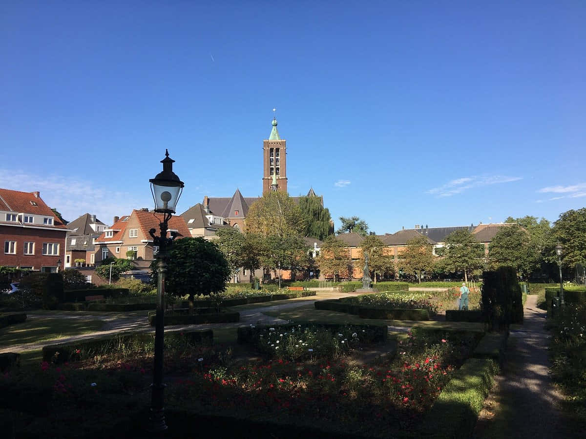 Venlo Park Viewwith Church Tower Wallpaper