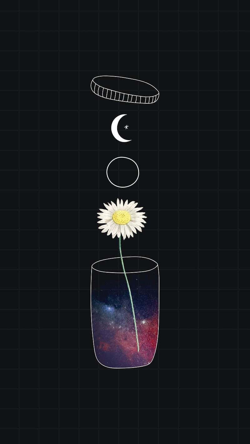 Very Minimalist Design Of A Flower Wallpaper