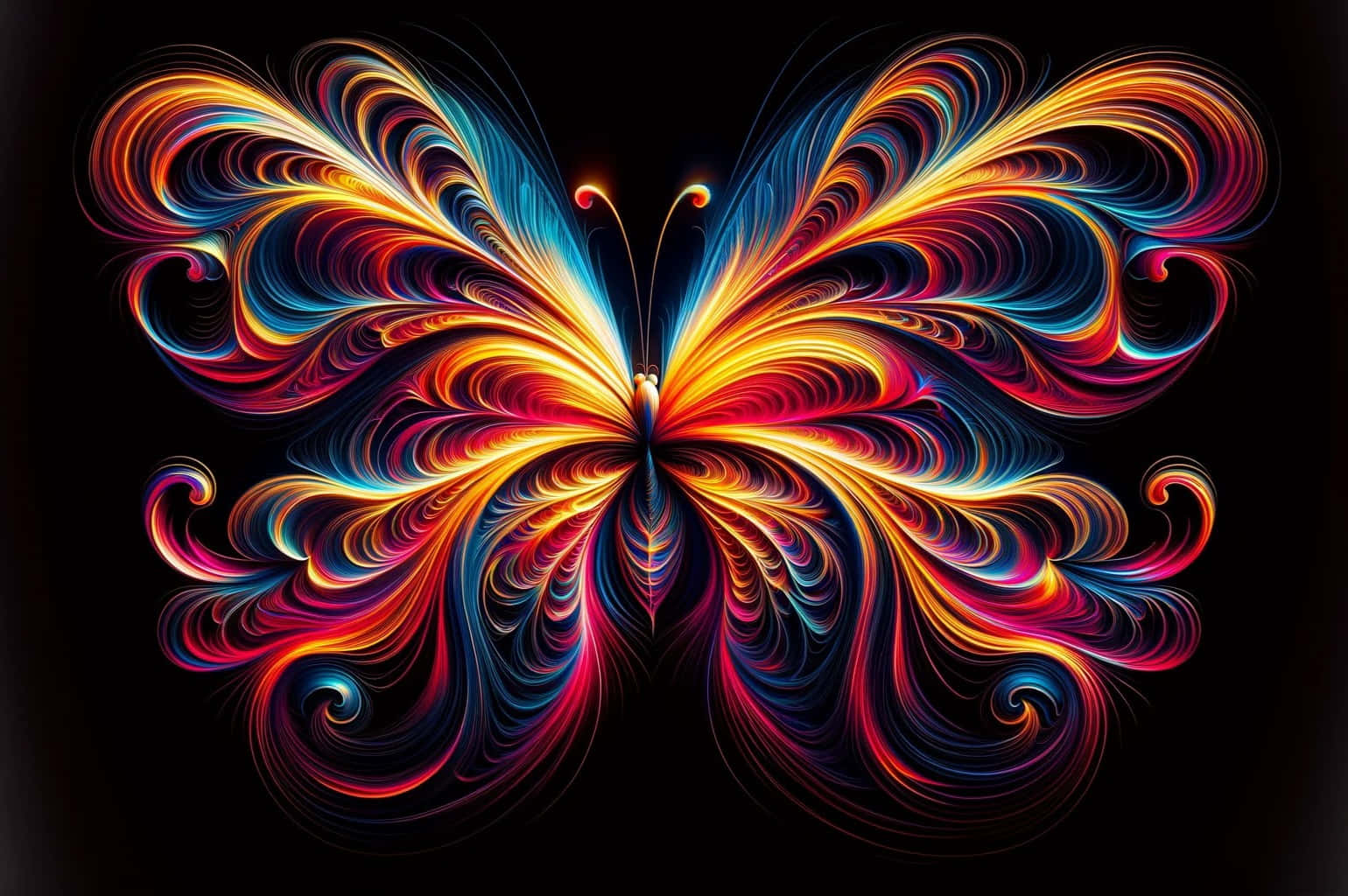 Vibrant Abstract Butterfly Art Wallpaper