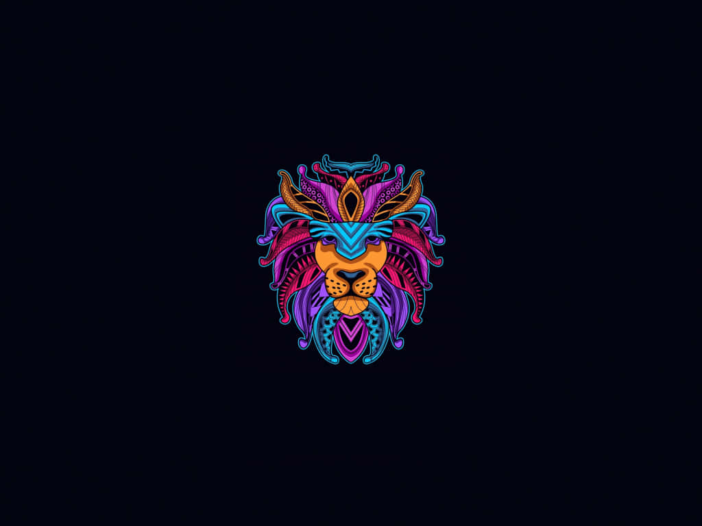 Vibrant_ Abstract_ Lion_ Artwork Wallpaper