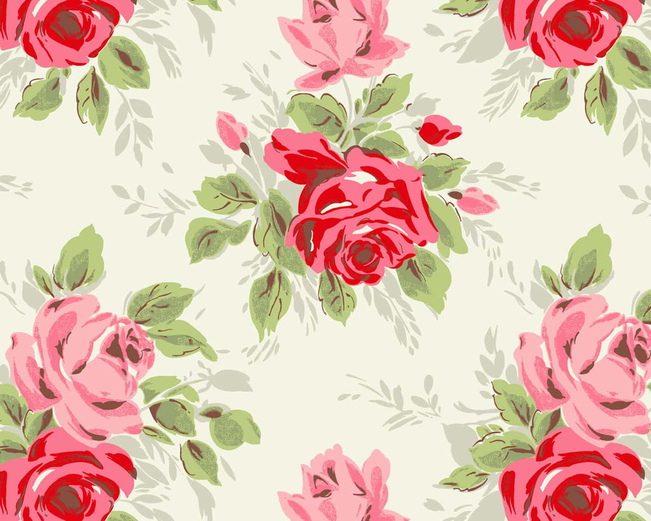 Vibrant And Colorful Floral Print Wallpaper Wallpaper