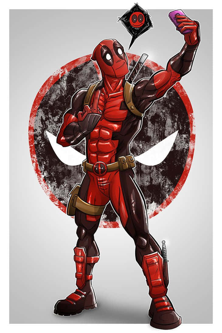 Vibrant And Dynamic Deadpool Art In Action Wallpaper