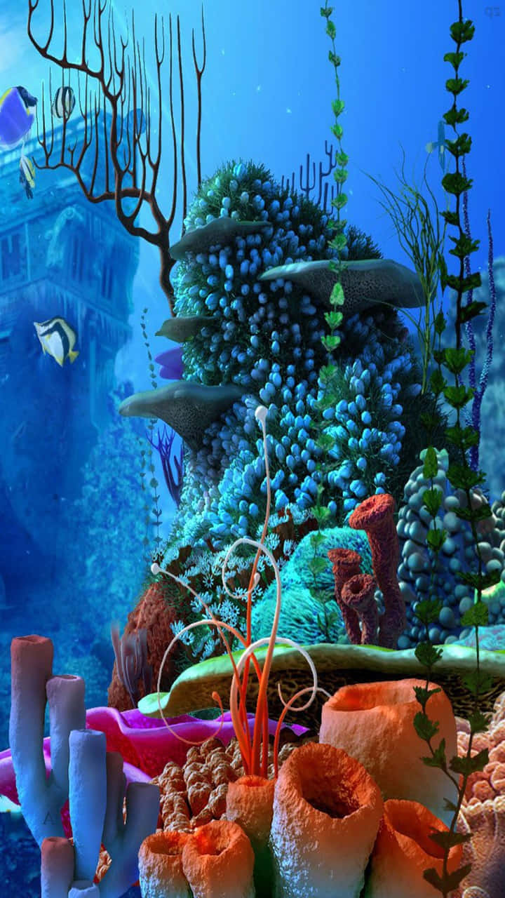 Vibrant_ Aquarium_ Coral_ Reef_ Scene Wallpaper