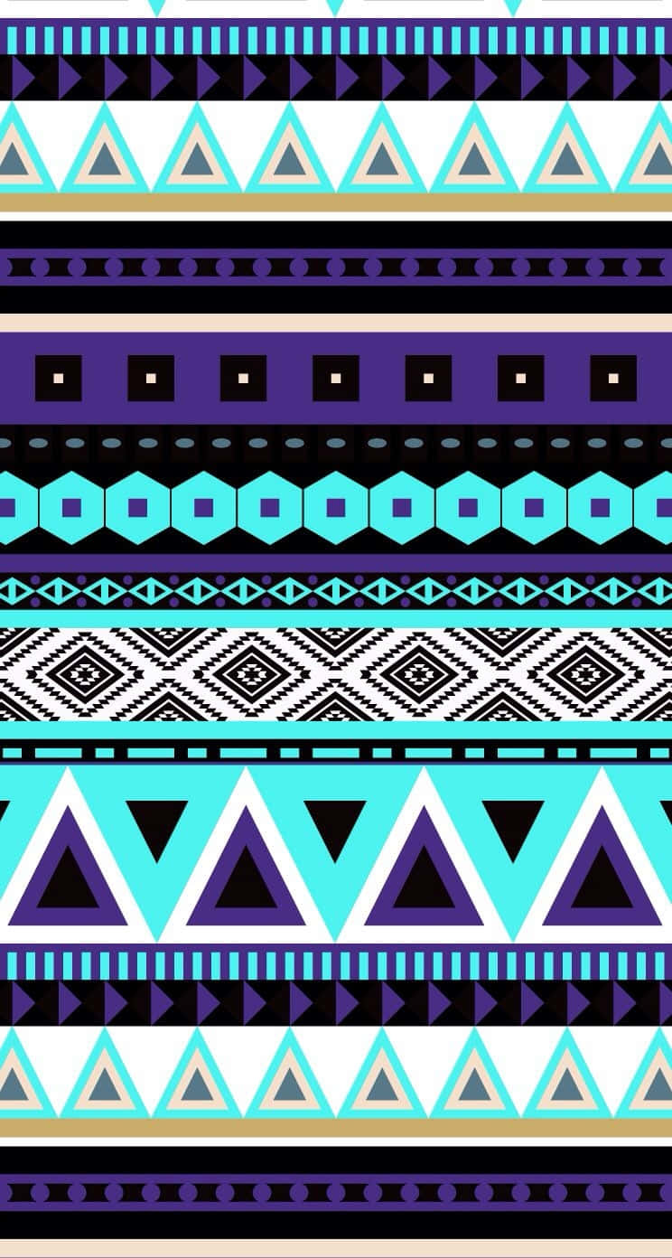 Vibrant Aztec Pattern Design Wallpaper