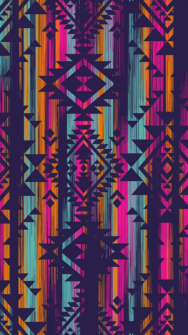 Vibrant Aztec Pattern Design Wallpaper